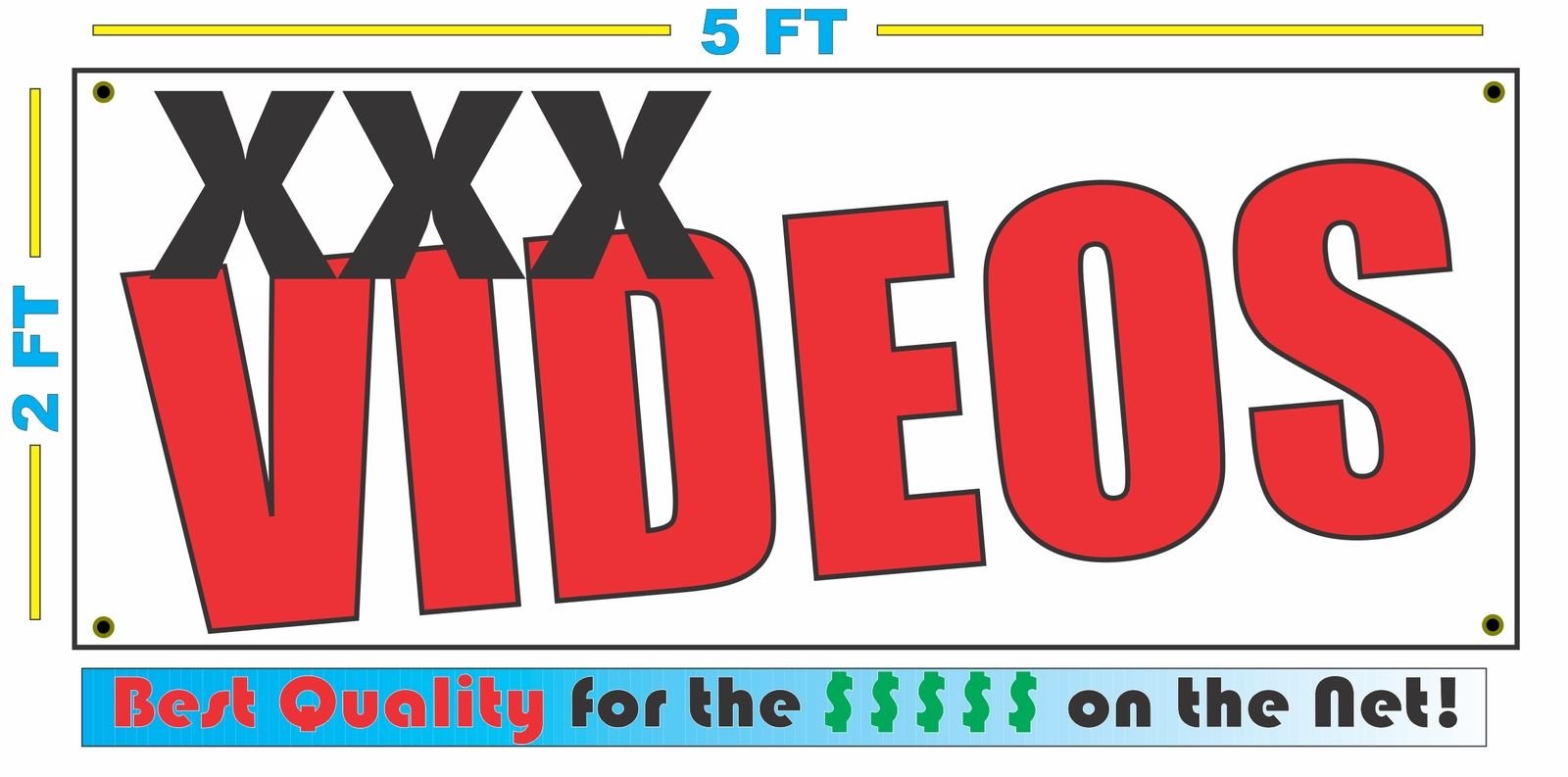 Amazon.com : XXX Videos 2x5 Banner Sign Triple X Videos : Office ...