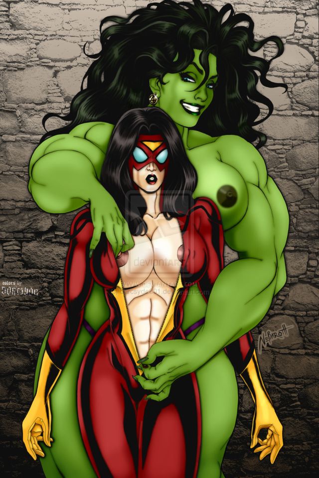 She Hulk Undresses Spider-Woman | Avengers Lesbian Porn | Luscious ...