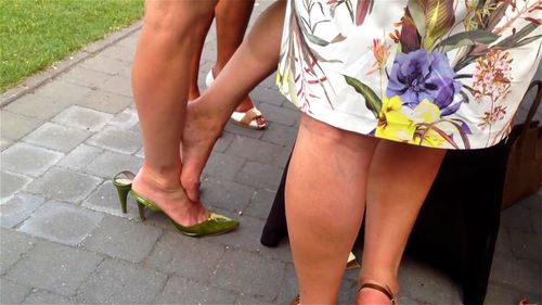 Watch slingback high heels shoeplay candid - Feet, Public, Candid ...