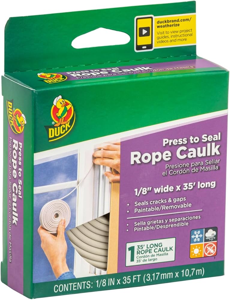 Amazon.com: Duck Brand Press to Seal Rope Caulk, White, 1/8-Inch ...