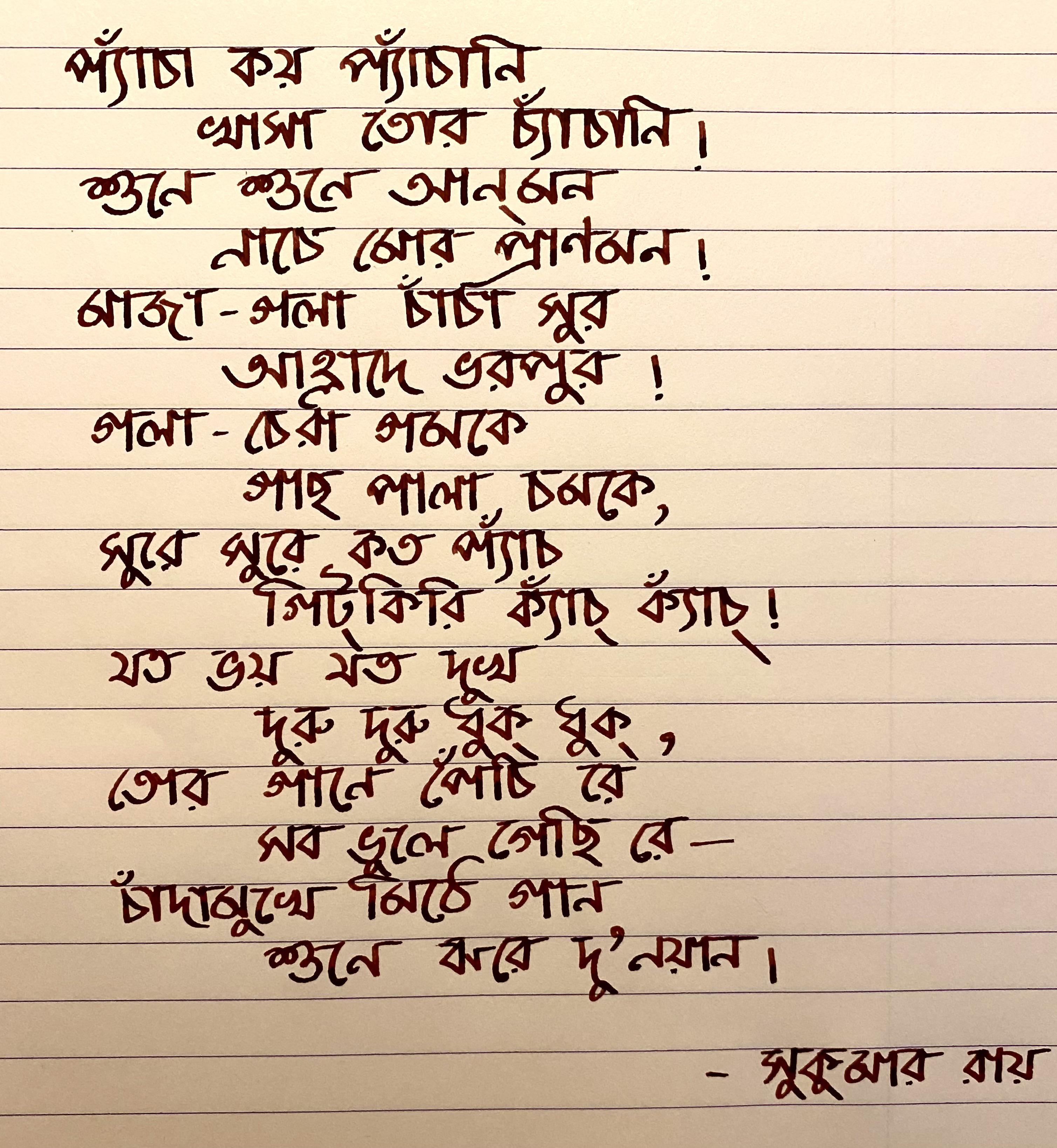 Writing in Bangla : r/PenmanshipPorn