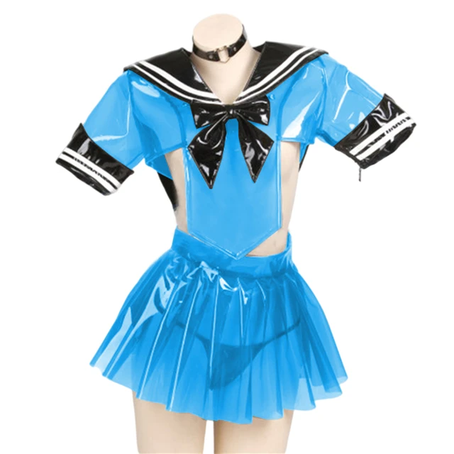 PVC Student Girls School Uniforms Navy Costume Studunt Uniform ...