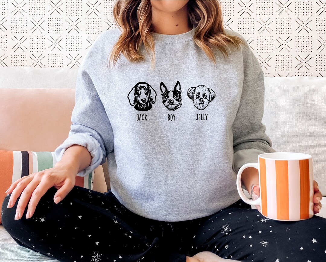 Custom Pet Face Unisex Sweatshirt Crewneck Sweatshirt Dog ...