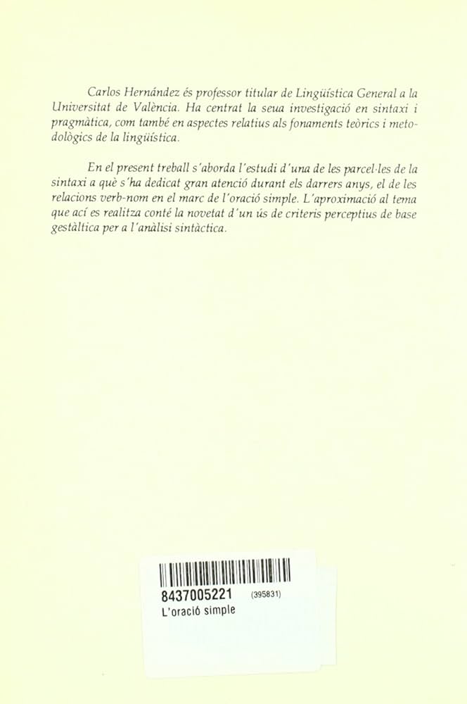 Amazon.com: L'oració simple: 9788437005225: Hernández Sacristán ...