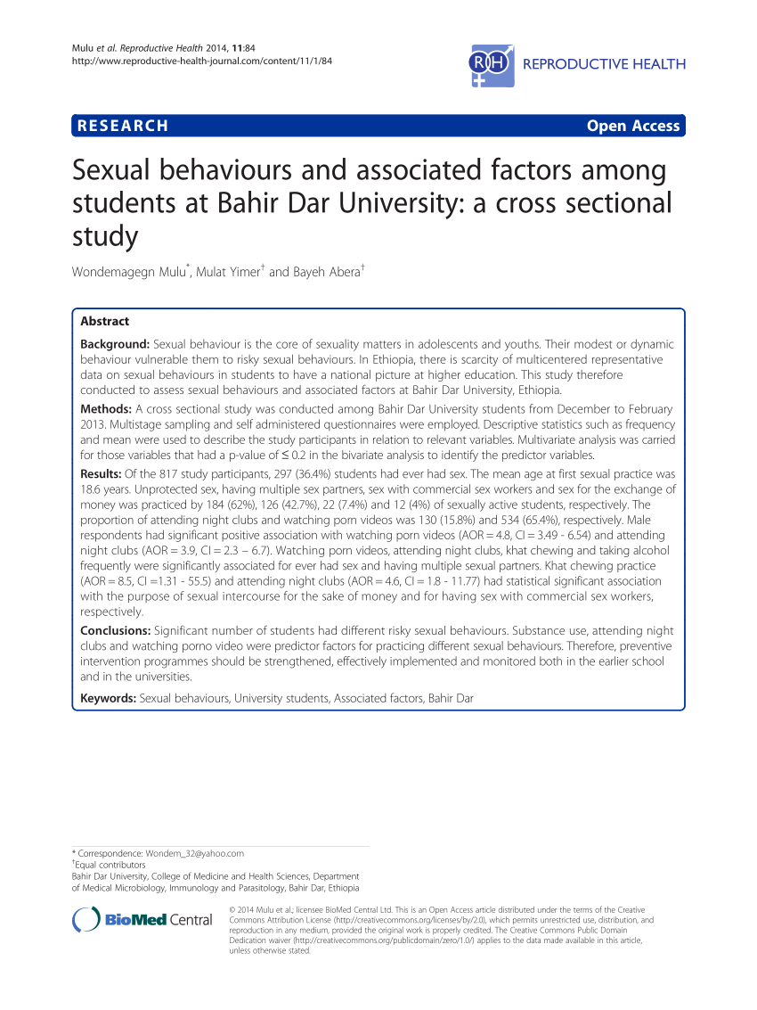 PDF) Sexual behaviours and associated factors among students at ...