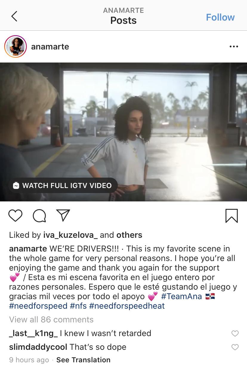 Ana Marte (actor of Ana Rivera) posted her favourite cutscene she ...