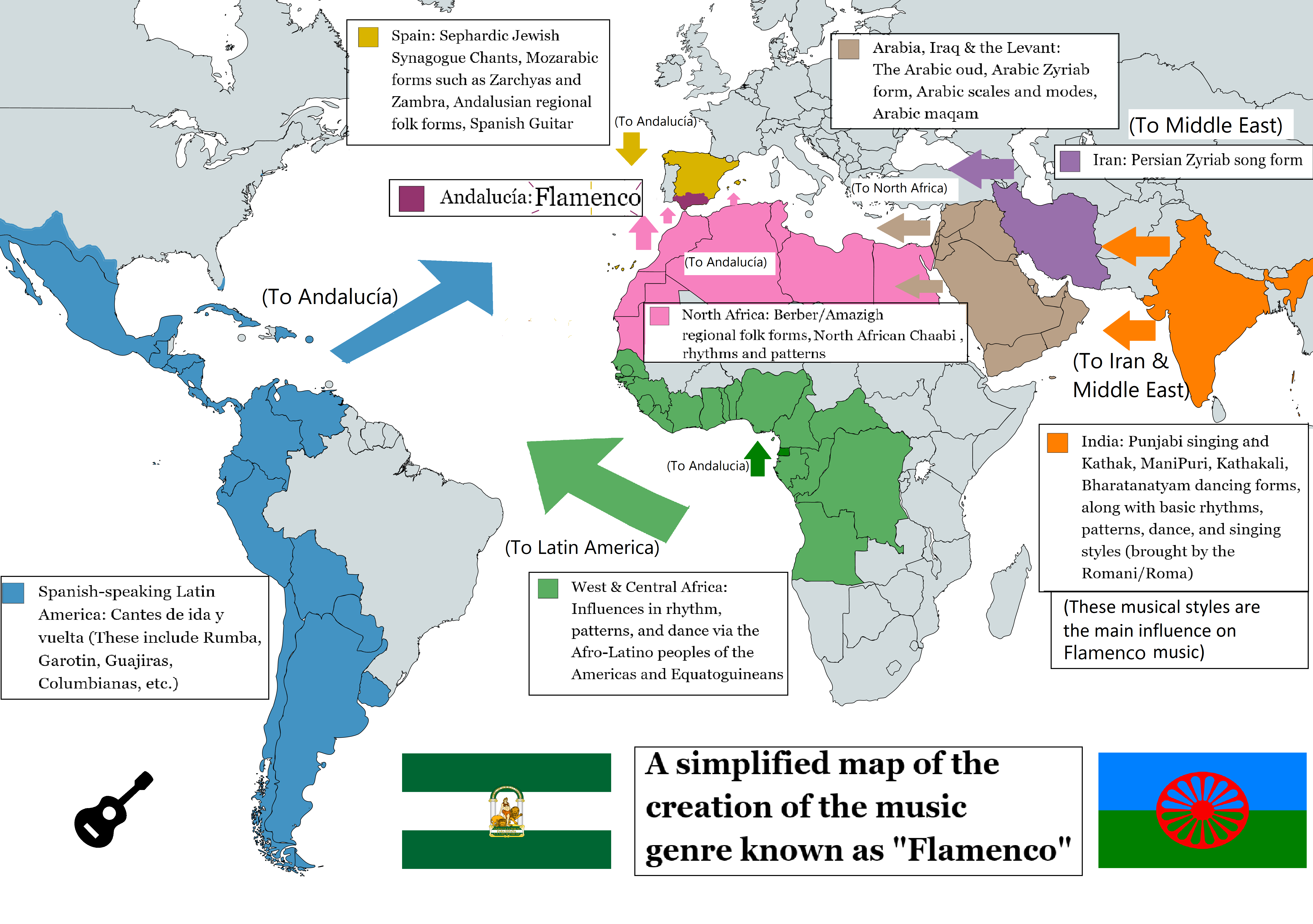 A simplified map of the creation of the music genre/art form known ...