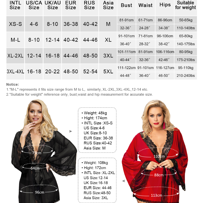 Comeondear Women's Plus Size Nightie Fat Bathrobe Loose Sleeves ...