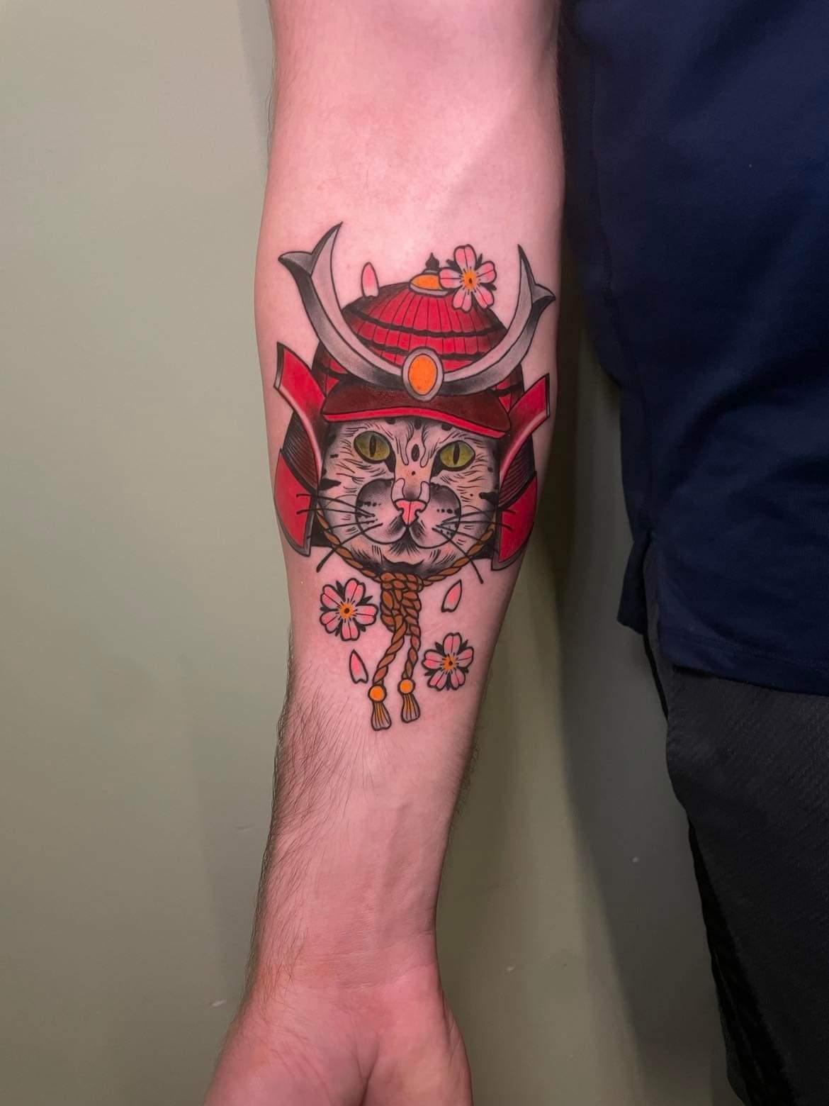 Cat Samurai Done By Drew Giles at Cat Tattoo in Dallas Texas : r ...