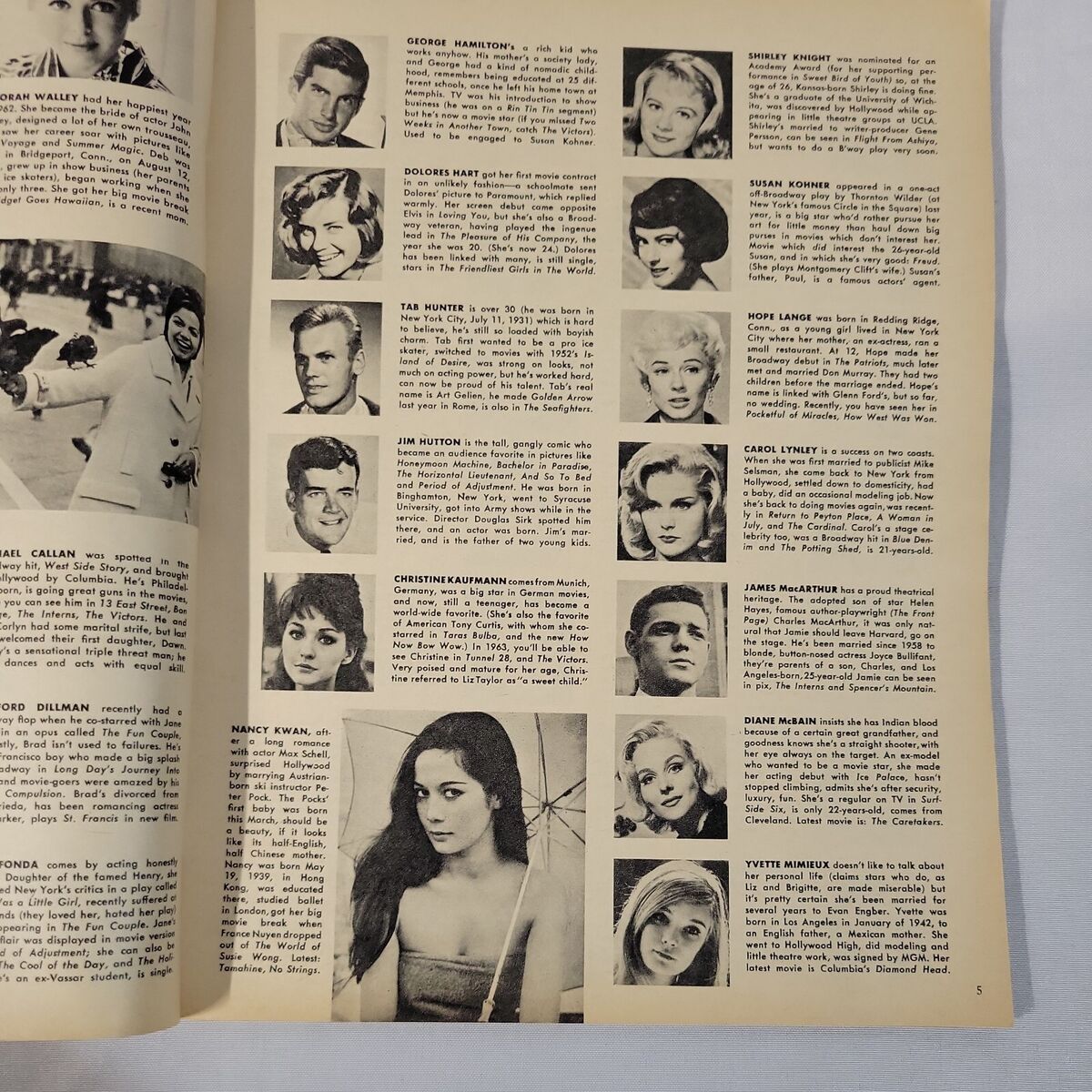 Who's Who in Hollywood #18 Vtg 1963 Magazine Liz Taylor Sandra Dee ...