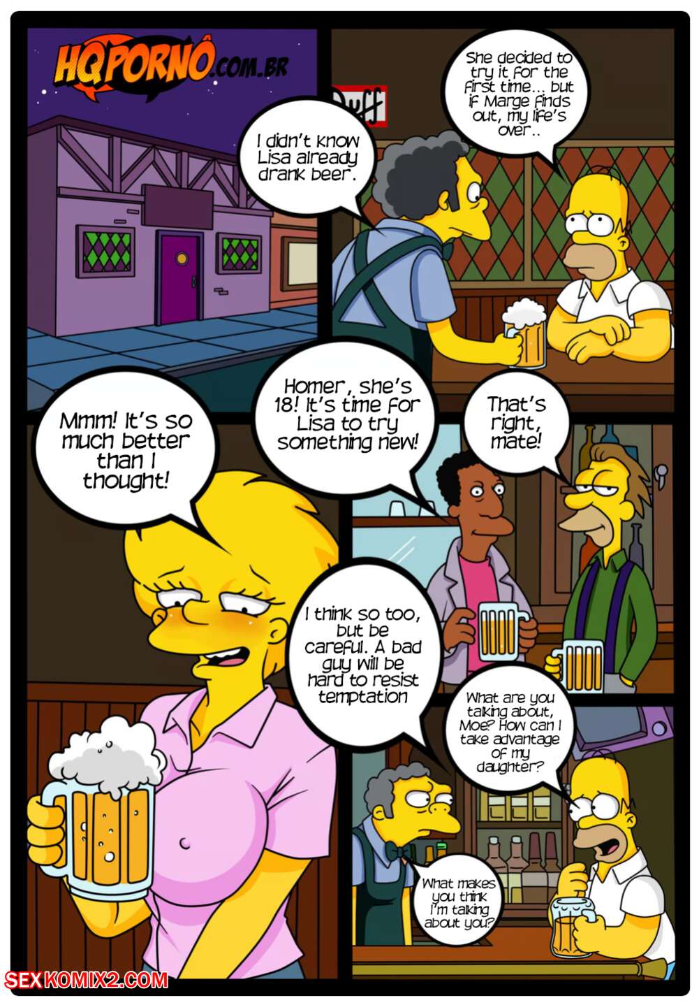 ✅️ Porn comic Simpsons. Part 16. Caring for a drunk daughter. Os ...