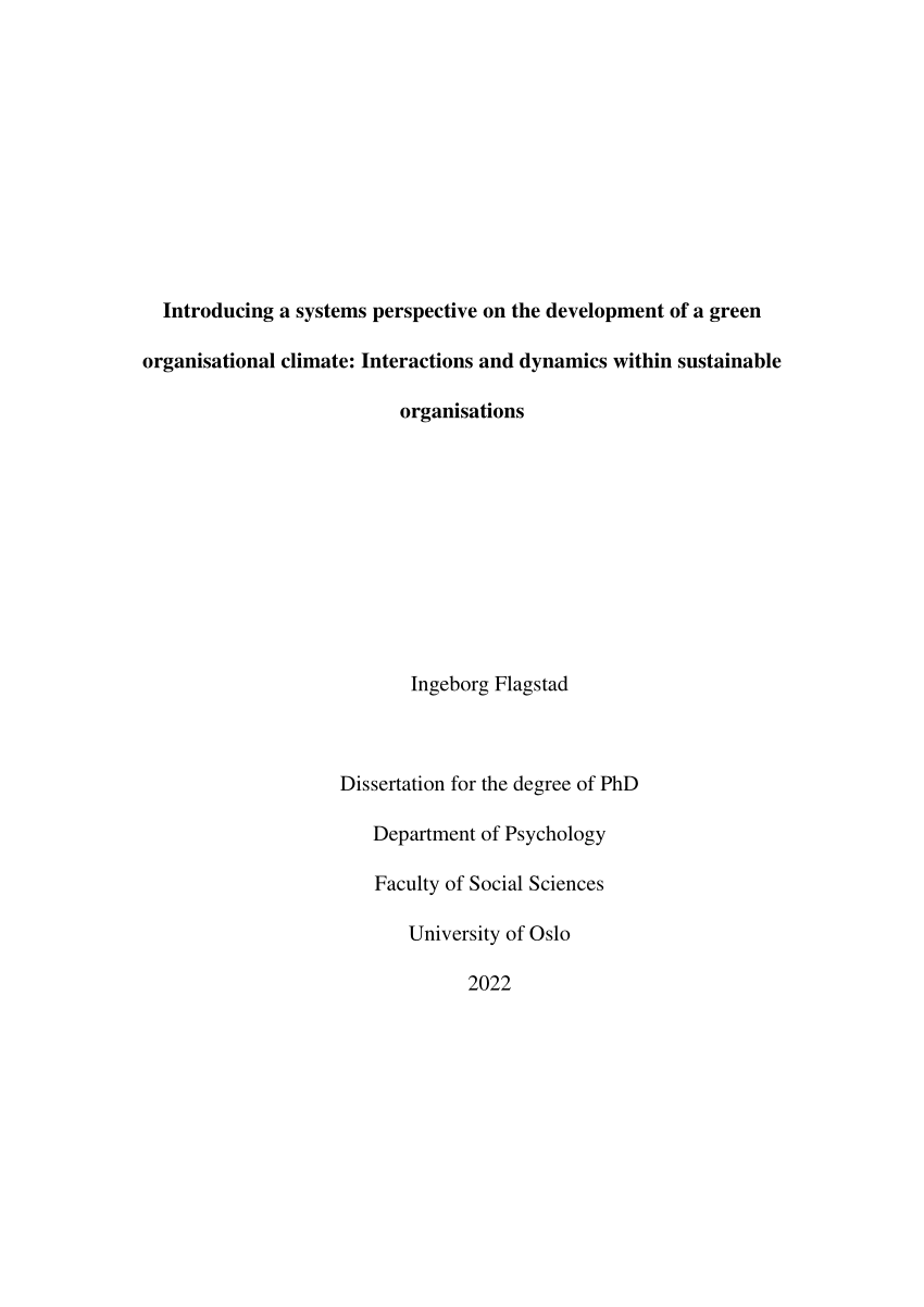 PDF) Introducing a systems perspective on the development of a ...