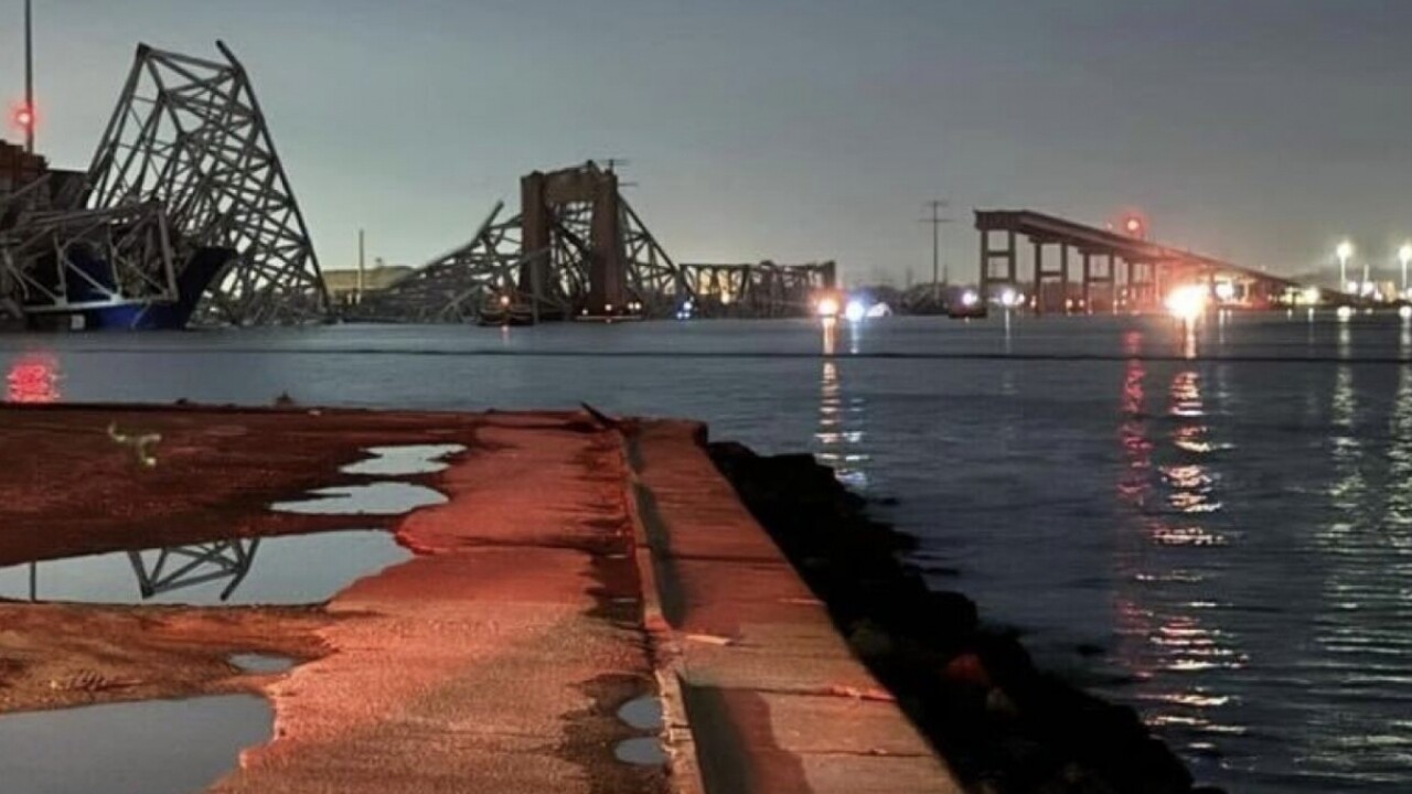 Cargo ship hits Baltimore's Key Bridge, bringing it down