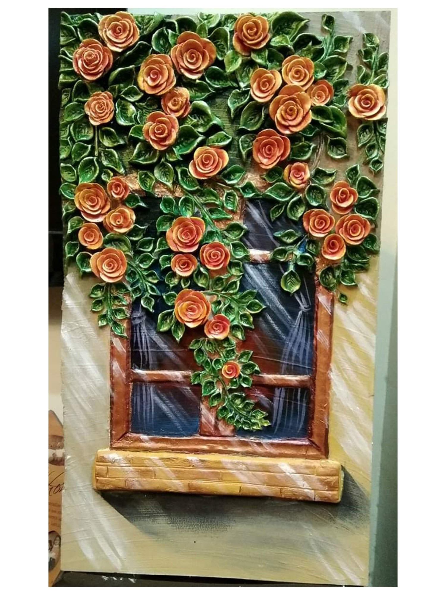 Dream Window | Shilpkar Clay On Plywood | Exotic India Art