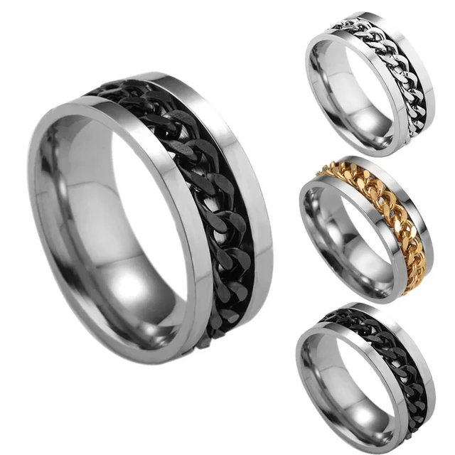 Stop Stress Toy Finger Spinner Ring Toy for ADHD Autism Stainless ...