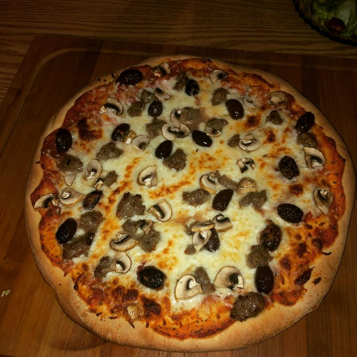 Sausage Mushroom and Olive Pizza - food porn post - Imgur