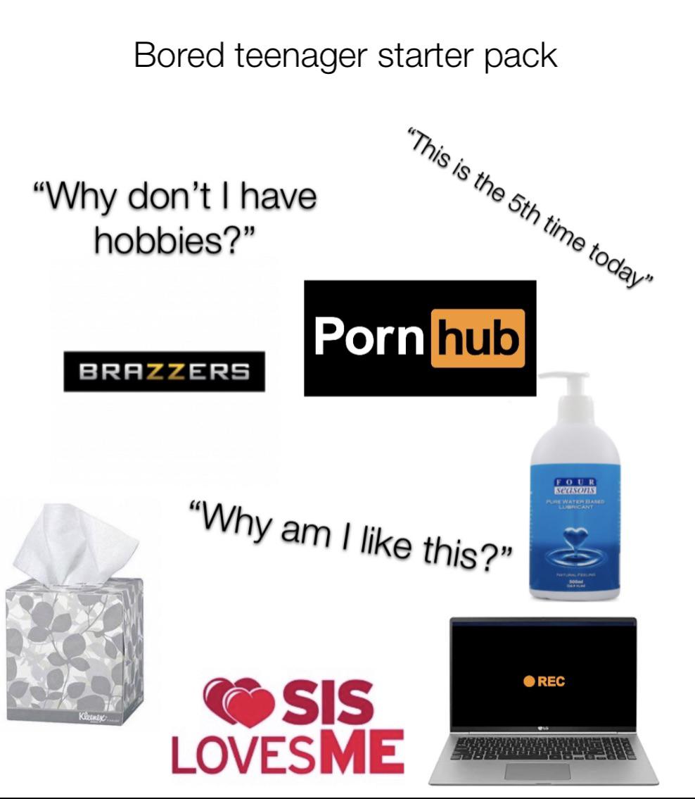 Bored teenager starter pack : r/starterpacks