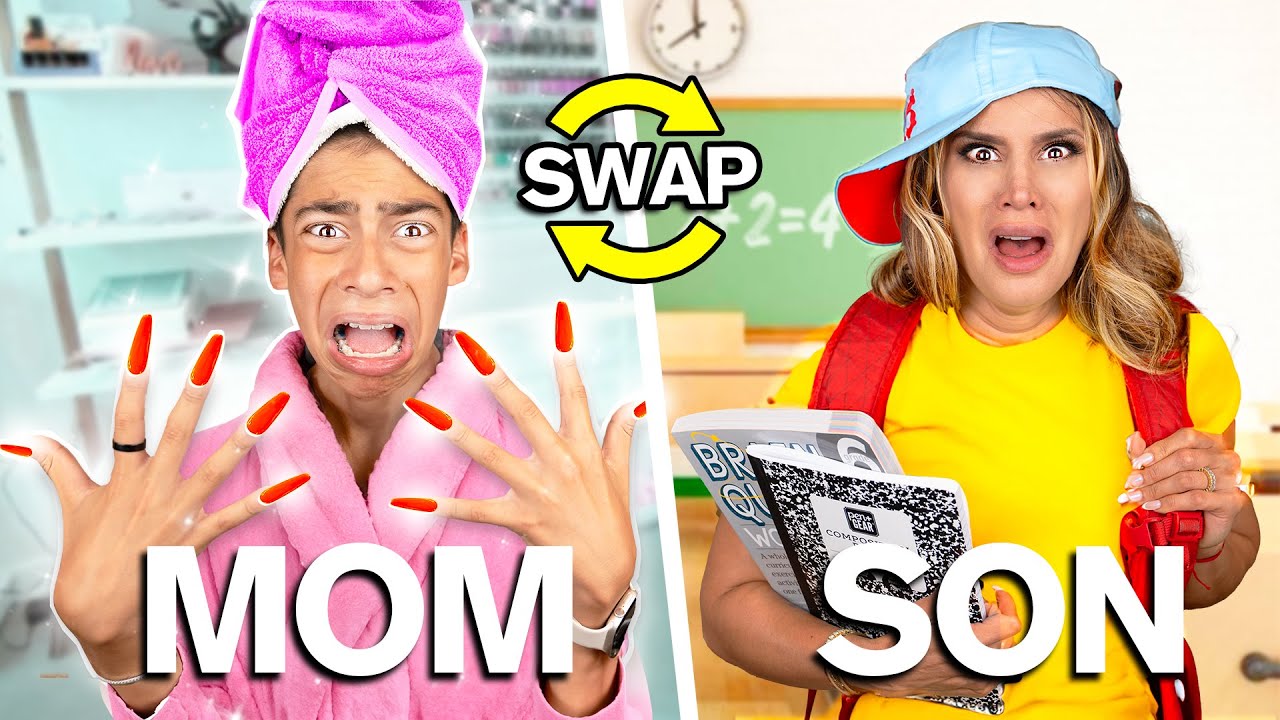 12 Year old Son & Mom SWAP LIVES! *Instant Regret* - YouTube