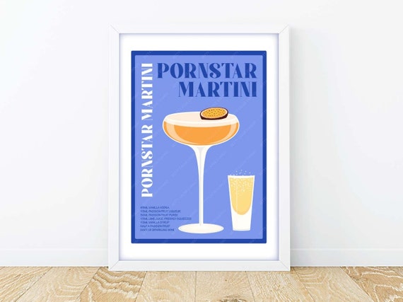 Pornstar Martini Cocktail Print, Pornstar Martini Poster, Cocktail ...