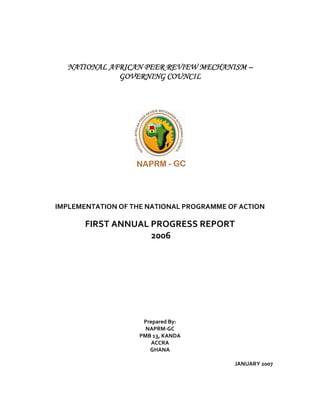 Implementation of the National Programme of Action (NPoA) First ...