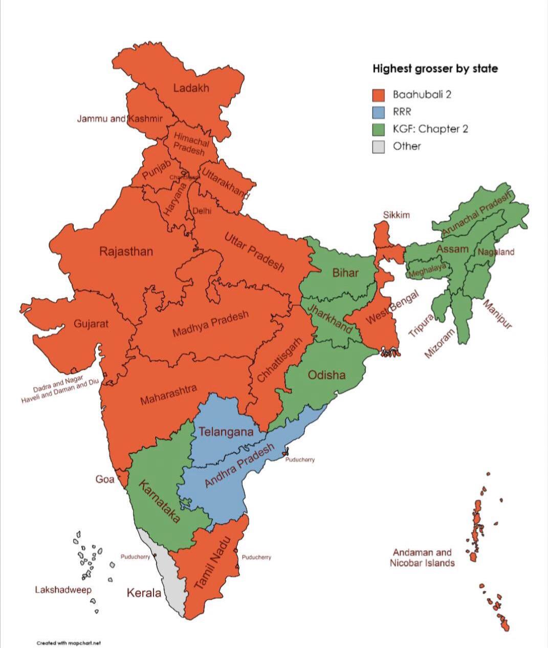 Highest grossing movies by state : r/IndiaSpeaks