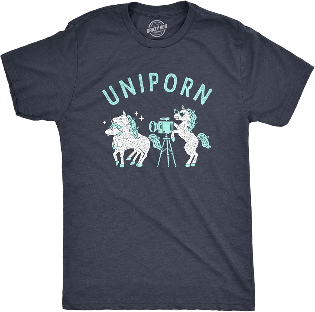 Amazon.com: Mens Uniporn T Shirt Funny Offensive Fantasy Unicorn ...