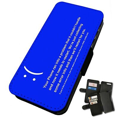 Printed Faux Leather Flip Phone Case For Samsung - Blue Screen Of ...