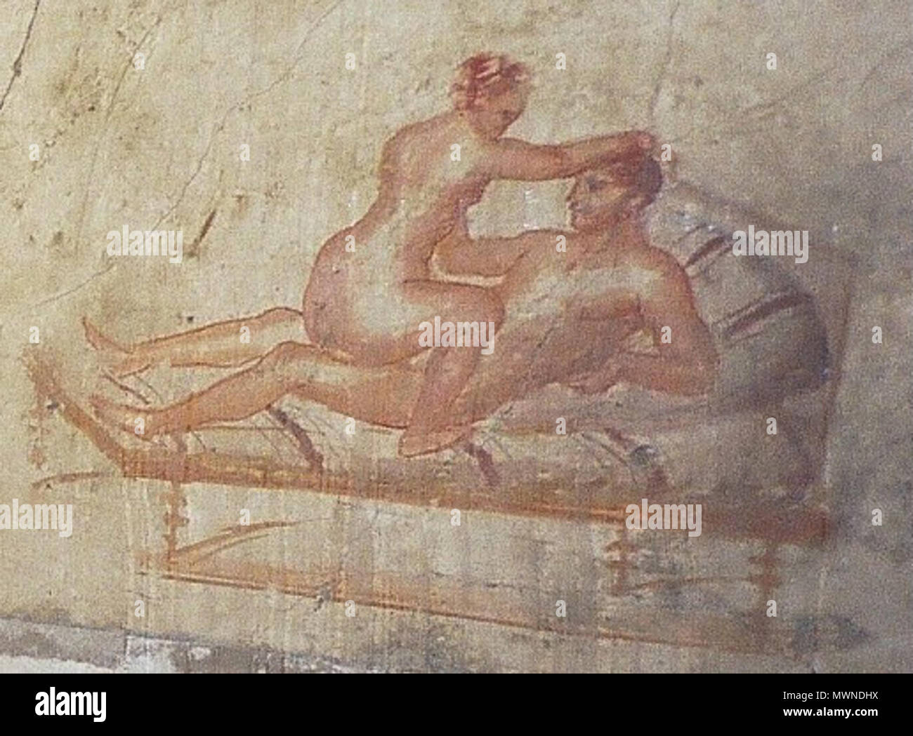 Hahaha! It's ancient sex. The porno-fresco from Pompeii. before 79 ...