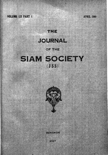 The Journal of the Siam Society Vol. LII, Part 1-2, 1964 - Khamkoo