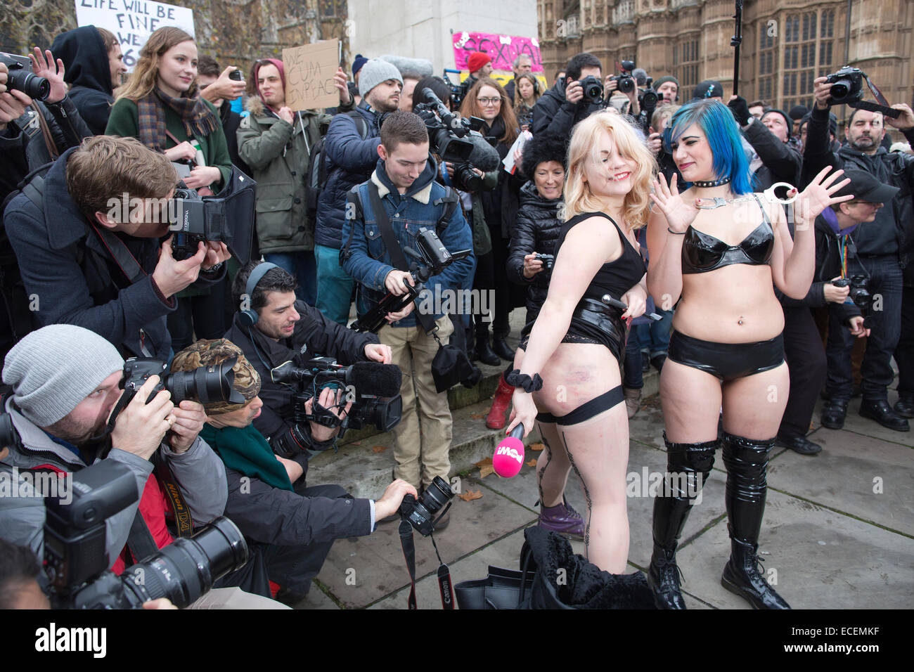 London, UK. 12th December, 2014. Porn Censorship Protest at Houses ...