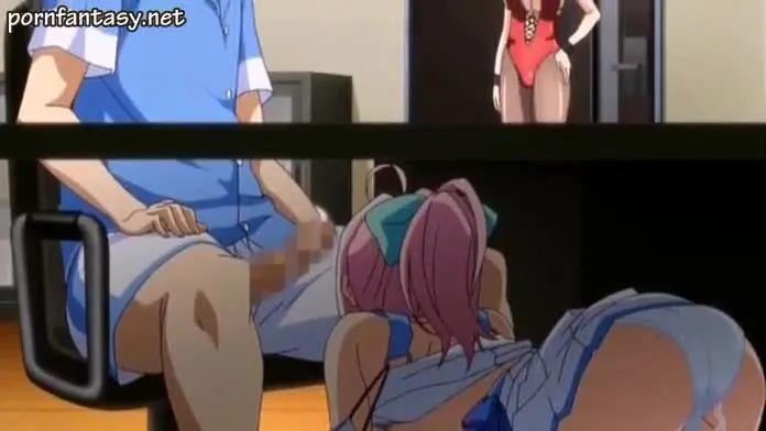 Anime secretary sucks under desk - PornRabbit.com