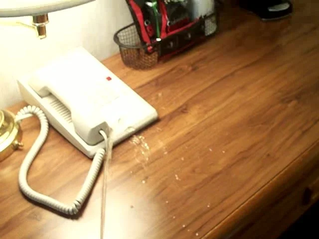 Pissing all over hotel phone, lamp, desk, and chair. - ThisVid.com ...