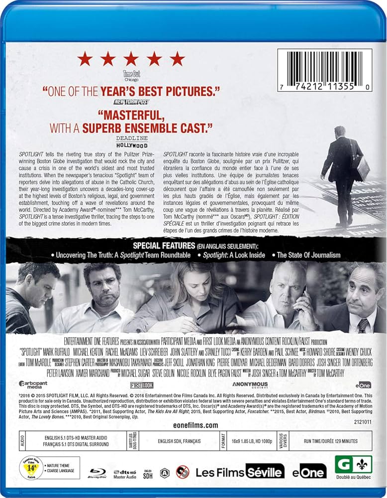 Amazon.com: Spotlight (Blu-ray) : Mark Ruffalo, Michael Keaton ...