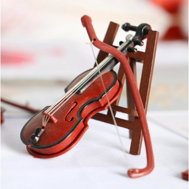 Dollhouse Doll House Mini Miniature World Violin Instrument Scene ...