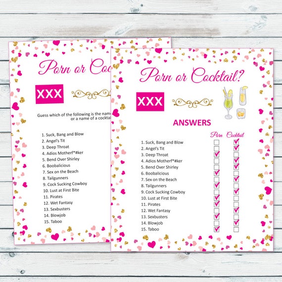 Naughty Bachelorette Game, Pink and Gold Bridal Printable Game ...