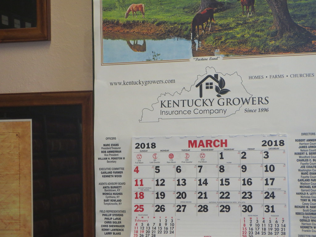 Calendar Project | March 2018 - Calendar = Bourbon County Co… | Flickr