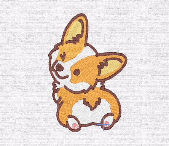 Lindo perrito galés corgi pembroke kawaii ARCHIVO BORDADO .dst ...