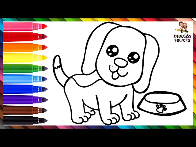 Cómo Dibujar Un Perro 🐶🦴 Dibuja y Colorea Un Lindo Perrito ...